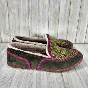 Sorel Tremblant Moc Slipper Shoe Women's 9 Green Purple